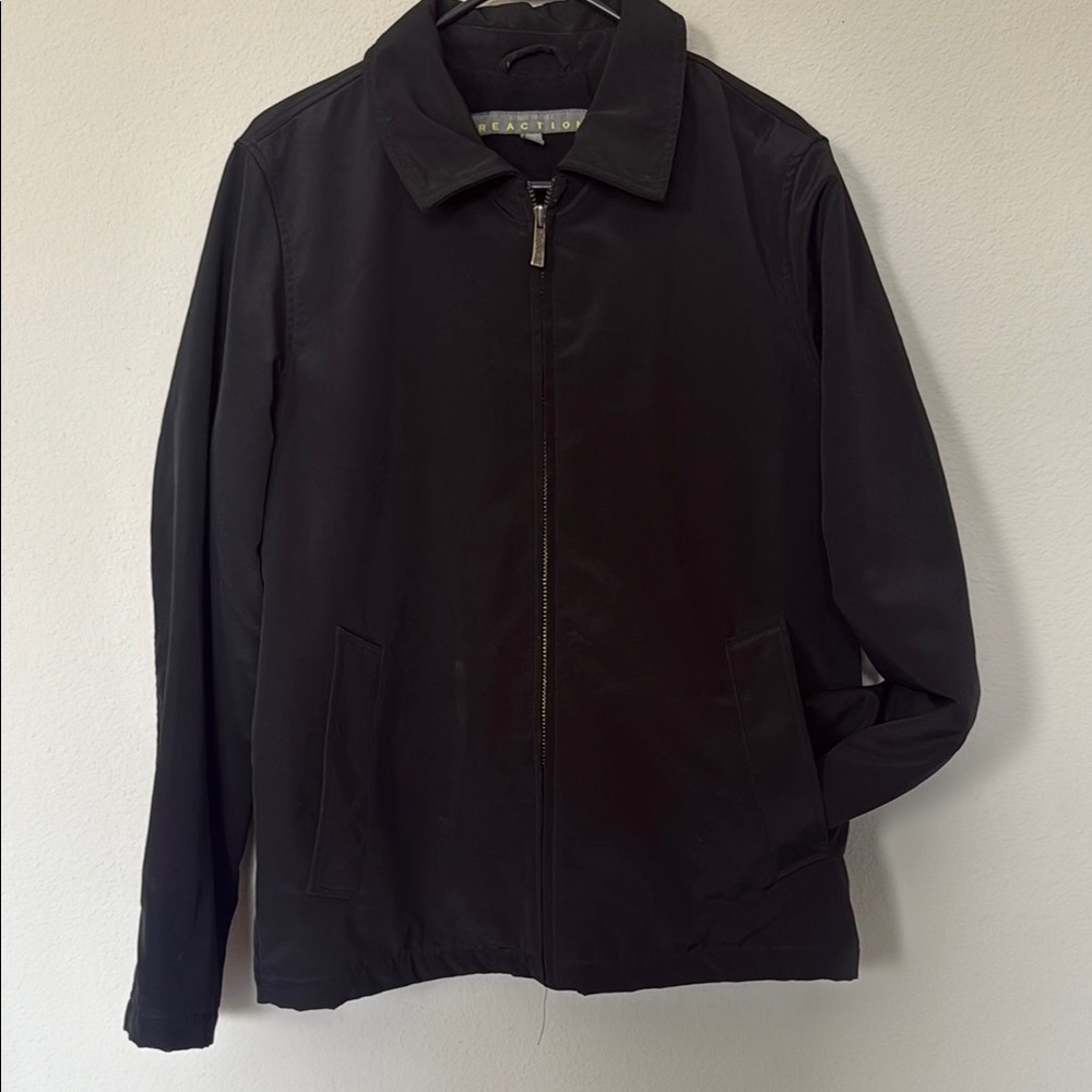 Men’s Black Kenneth Cole Reaction Jacket Sz Medium Windbreaker Fleece Lined